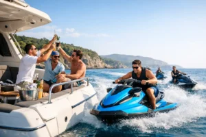 Despedida de soltero en barco o moto de agua